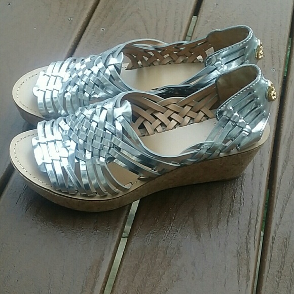 Tory Burch Shoes - CCO! Tory Burch silver metallic wedge- size 10